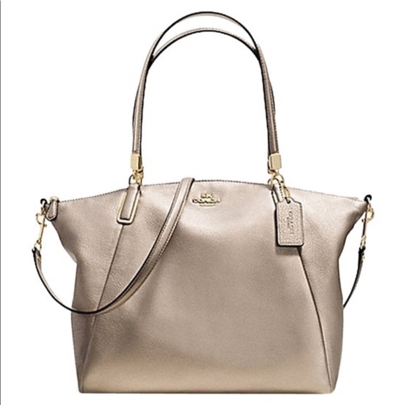 Coach Handbags - Coach Tan Metallic Kelsey Bag